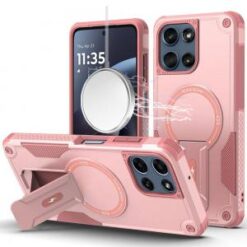 For Moto G 5G 2025/2026 / G PLAY 2026 Sturdy Bracket Kickstand Magnetic Hybrid - Pink