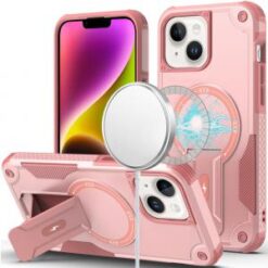 iPhone 13/14 Sturdy Bracket Kickstand Magnetic Hybrid - Pink