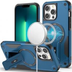iPhone 13 Pro Sturdy Bracket Kickstand Magnetic Hybrid - Blue