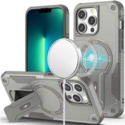 iPhone 13 Pro Sturdy Bracket Kickstand Magnetic Hybrid - Grey