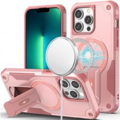 iPhone 13 Pro Sturdy Bracket Kickstand Magnetic Hybrid - Pink
