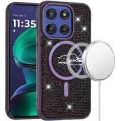 Moto G Stylus 5G 2026/2025 Diamond [Magnetic Circle] with CD Pattern Hybrid - Purple