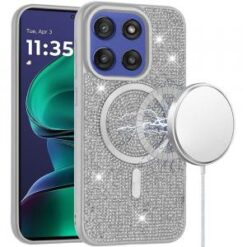 Moto G Stylus 5G 2026/2025 Diamond [Magnetic Circle] with CD Pattern Hybrid - White