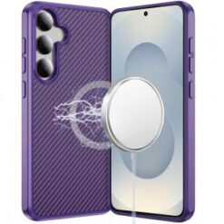 Samsung s26 Plus CarbonFiber Design Magnetic Ring HQ Thick 2.0mm Hybrid Case - Dark Purple