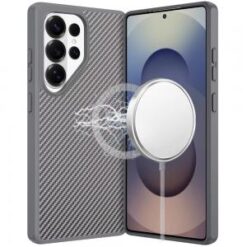 Samsung s26 Ultra CarbonFiber Design Magnetic Ring HQ Thick 2.0mm Hybrid Case - Grey