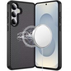 Samsung s26 CarbonFiber Design Magnetic Ring HQ Thick 2.0mm Hybrid Case - Black