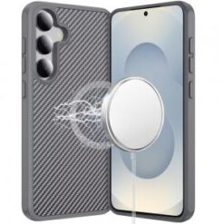 Samsung s26 CarbonFiber Design Magnetic Ring HQ Thick 2.0mm Hybrid Case - Grey