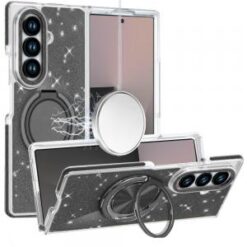 Samsung Galaxy Z Fold 7 Glitz HQ Shimmer Glitter [Magnetic Ring Circle] with 360 degree Rotation