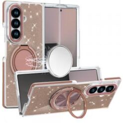 Samsung Galaxy Z Fold 7 Glitz HQ Shimmer Glitter [Magnetic Ring Circle] with 360 degree Rotation