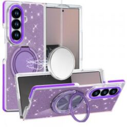 Samsung Galaxy Z Fold 7 Glitz HQ Shimmer Glitter [Magnetic Ring Circle] with 360 degree Rotation