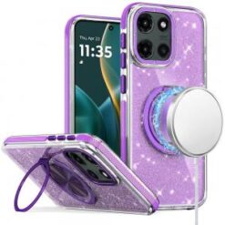 Moto G Stylus 5G 2026/2025 Glitz HQ Shimmer Glitter [Magnetic Ring Circle] with 360 degree Rotat