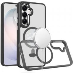 Samsung s26 Greatest Clear Acrylic [Magnetic Circle] ShockProof ToughThick Metal Button Hybrid -