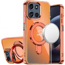 For Moto G 5G 2025/2026 / G PLAY 2026 CHROME HQ Rotational Magnetic Ring Hybrid - Cosmic Orange