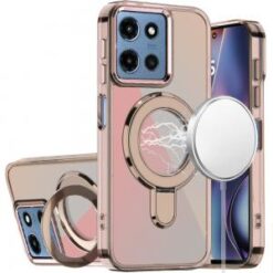 For Moto G 5G 2025/2026 - G Play 2026 - CHROME HQ Rotational Magnetic Ring Hybrid - Desert Titanium