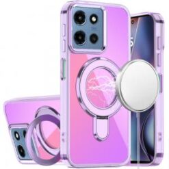 For Moto G 5G 2025/2026 - G Play 2026 - CHROME HQ Rotational Magnetic Ring Hybrid - Light Purple