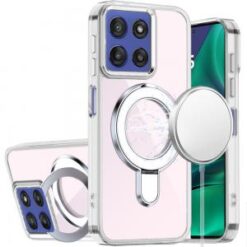 Moto G Stylus 5G 2026/2025 CHROME HQ Rotational Magnetic Ring Hybrid - Clear