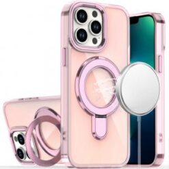 iPhone 13 Pro CHROME HQ Rotational Magnetic Ring Hybrid - Light Pink