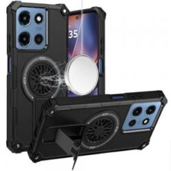 For Moto G 5G 2025/2026 - G Play 2026 - CD Texture Design Magnetic Car Mount Friendly HQ Hybrid - Bl