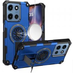 For Moto G 5G 2025/2026 - G Play 2026 - CD Texture Design Magnetic Car Mount Friendly HQ Hybrid - Bl