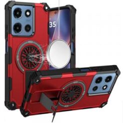 For Moto G 5G 2025/2026 - G Play 2026 - CD Texture Design Magnetic Car Mount Friendly HQ Hybrid - Re