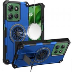 Moto G Power 2026/2025 CD Texture Design Magnetic Car Mount Friendly HQ Hybrid - Blue