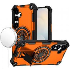 Samsung s26 CD Texture Design Magnetic Car Mount Friendly HQ Hybrid - Cosmic Orange