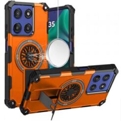 Moto G Stylus 5G 2026/2025 CD Texture Design Magnetic Car Mount Friendly HQ Hybrid - Cosmic Oran