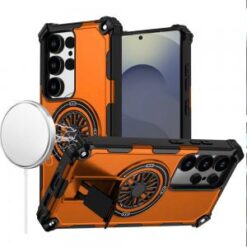 Samsung s26 Ultra CD Texture Design Magnetic Car Mount Friendly HQ Hybrid - Cosmic Orange