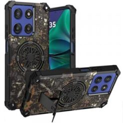 Moto G Stylus 5G 2026/2025 CD Texture Design Magnetic Car Mount Friendly HQ Hybrid - C