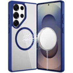 Samsung s26 Ultra Magnetic Ring HQ Transparent Thick 2.0mm Hybrid Case - Navy Blue