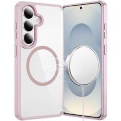 Samsung s26 Magnetic Ring HQ Transparent Thick 2.0mm Hybrid Case - Pink