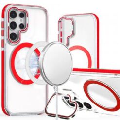 Samsung s26 Ultra MagSonic Camera Bracket Stand Magnetic Ring Circle Hybrid - Red