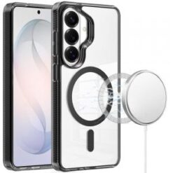 Samsung s26 PURE Transparent [Magnetic Circle] High Quality Ultra Thick Hybrid - Black