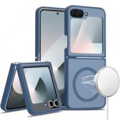 Samsung Z Flip 6/Z Flip 7 FE [Magnetic Circle] Smooth Safe Matte Feel Hybrid Case - Navy Blue