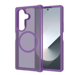 Samsung Z Fold 7 [Magnetic Circle] Smooth Safe Matte Feel Hybrid Case - Dark Purple