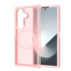 Samsung Z Fold 7 [Magnetic Circle] Smooth Safe Matte Feel Hybrid Case - Light Pink