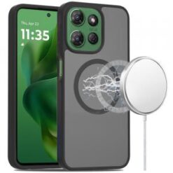 Moto G Power 2026/2025 [Magnetic Circle] Smooth Safe Matte Feel Hybrid Case - Black