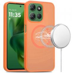 Moto G Power 2026/2025 [Magnetic Circle] Smooth Safe Matte Feel Hybrid Case - Cosmic Orange