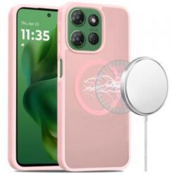 Moto G Power 2026/2025 [Magnetic Circle] Smooth Safe Matte Feel Hybrid Case - Light Pink