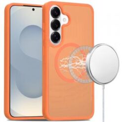 Samsung s26 [Magnetic Circle] Smooth Safe Matte Feel Hybrid Case - Cosmic Orange