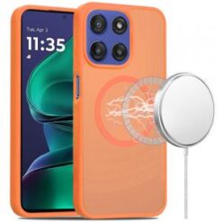 Moto G Stylus 5G 2026/2025 [Magnetic Circle] Smooth Safe Matte Feel Hybrid Case - Cosmic Orange