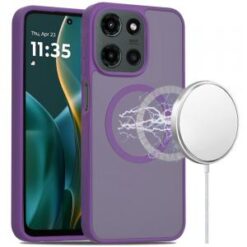 Moto G Stylus 5G 2026/2025 [Magnetic Circle] Smooth Safe Matte Feel Hybrid Case - Dark Purple