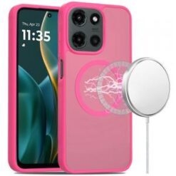 Moto G Stylus 5G 2026/2025 [Magnetic Circle] Smooth Safe Matte Feel Hybrid Case - Hot Pink