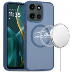 Moto G Stylus 5G 2026/2025 [Magnetic Circle] Smooth Safe Matte Feel Hybrid Case - Navy Blue