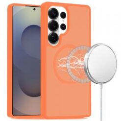 Samsung s26 Ultra [Magnetic Circle] Smooth Safe Matte Feel Hybrid Case - Cosmic Orange