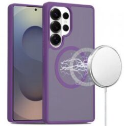 Samsung s26 Ultra [Magnetic Circle] Smooth Safe Matte Feel Hybrid Case - Dark Purple