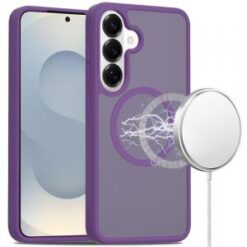 Samsung s26 [Magnetic Circle] Smooth Safe Matte Feel Hybrid Case - Dark Purple