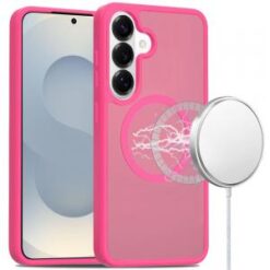 Samsung s26 [Magnetic Circle] Smooth Safe Matte Feel Hybrid Case - Hot Pink