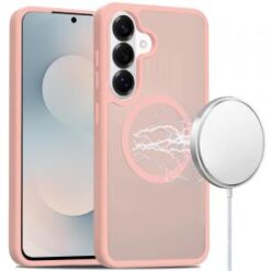 Samsung s26 [Magnetic Circle] Smooth Safe Matte Feel Hybrid Case - Light Pink