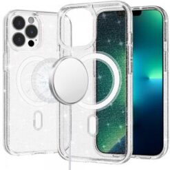 iPhone 13 Pro Glitter Ultra [Magnetic Circle] Thick 3mm Transparent Hybrid - Clear